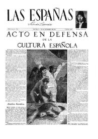 Portada:Las Españas : revista literaria. Año III, núm. 10, septiembre 1948