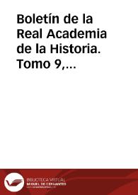 Portada:Boletín de la Real Academia de la Historia. Tomo 9, Año 1886