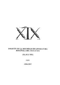 Boletín de la Sociedad de Literatura Española del Siglo XIX. Boletín IV/V (1996/1997)