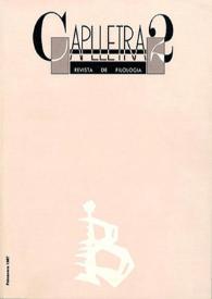 Portada:Caplletra: Revista Internacional de Filologia. Núm. 2, primavera 1987