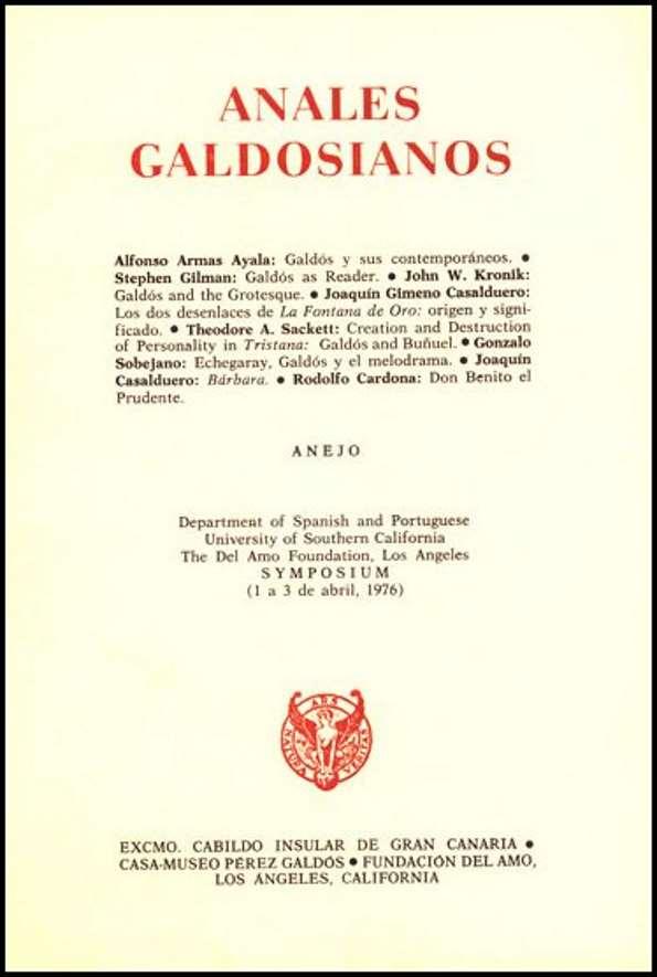 Anales galdosianos. Anejo, 1976 | Biblioteca Virtual Miguel de Cervantes