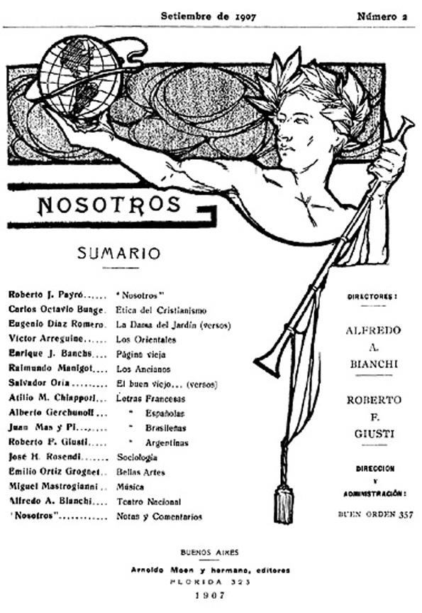 Nosotros [Buenos Aires]. Tomo I, núm. 2, septiembre de 1907 | Biblioteca Virtual Miguel de Cervantes