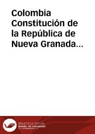 Portada:Constitución de la República de Nueva Granada de 1843