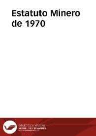 Portada:Colombia. Otros documentos. Estatuto Minero de 1970