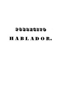 Portada:El Pobrecito Hablador : revista satírica de costumbres. Núm. 8 diciembre de 1832
