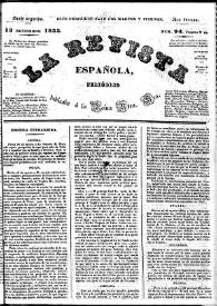 Portada:La Revista española : periódico dedicado a la Reina Ntra. Sra. Núm. 94, 13 de septiembre de 1833