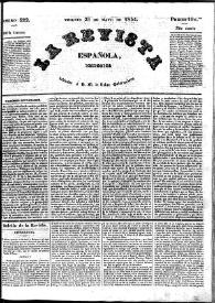 Portada:La Revista española : periódico dedicado a la Reina Ntra. Sra. Núm. 222, viernes 23 de mayo de 1834