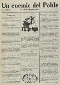 Portada:Un enemic del Poble : fulla de subversió espiritual. Núm. 7, novembre de 1917