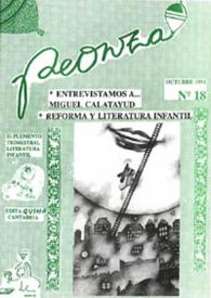 Portada:Peonza : Revista de literatura infantil y juvenil. Núm. 18, octubre 1991