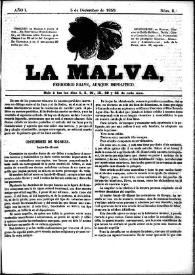 La Malva : periódico suave, aunque impolítico. Núm. 8, 5 de diciembre de 1859 | Biblioteca Virtual Miguel de Cervantes