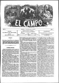 Portada:El Campo. Núm. 1, 1 de diciembre de 1877