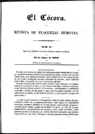 El Cócora. Núm. 3, 14 de junio de 1860 | Biblioteca Virtual Miguel de Cervantes