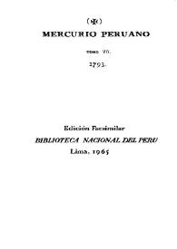 Mercurio Peruano. Tomo VII, 1793 | Biblioteca Virtual Miguel de Cervantes