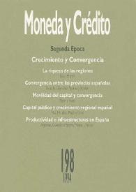Portada:Moneda y Crédito. Núm. 198, 1994