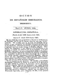 Portada:Ocios de españoles emigrados : periódico mensual. Tomo I, núm. 3, junio 1824