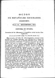 Portada:Ocios de españoles emigrados : periódico mensual. Tomo IV, núm. 18, septiembre 1825