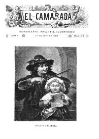 Portada:El Camarada: semanario infantil ilustrado. Año II, núm. 24, 14 de abril de 1888