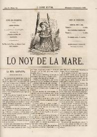 Portada:Lo noy de la mare. Any 1, núm. 14 (9 setembre 1866)