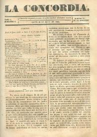 Portada:La Concordia. Tomo I, semestre I, núm. 20, 13 de mayo de 1844
