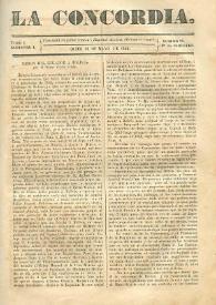 Portada:La Concordia. Tomo I, semestre I, núm. 21, 20 de mayo de 1844