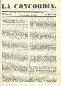 Portada:La Concordia. Tomo I, semestre II, núm. 23, 2 de diciembre de 1844