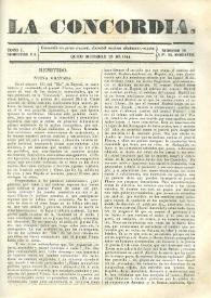 Portada:La Concordia. Tomo I, semestre II, núm. 26, 23 de diciembre de 1844