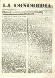 Portada:La Concordia. Tomo II, semestre III, núm. 7, 14 de abril de 1845