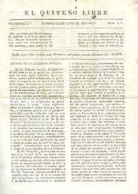 El quiteño libre. Año I, trimestre I, núm. 6, domingo 16 de junio de 1833 | Biblioteca Virtual Miguel de Cervantes