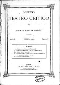 Portada:Nuevo Teatro Crítico. Año I, núm. 4, abril de 1891