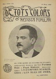Portada:De tots colors : revista popular. Any I núm. 21 (22 maig 1908)