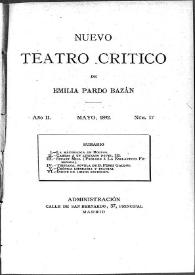 Portada:Nuevo Teatro Crítico. Año II, núm. 17, mayo de 1892