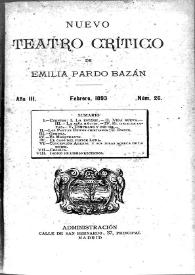 Portada:Nuevo Teatro Crítico. Año III, núm. 26, febrero de 1893