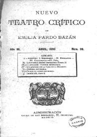 Portada:Nuevo Teatro Crítico. Año III, núm. 28, abril de 1893
