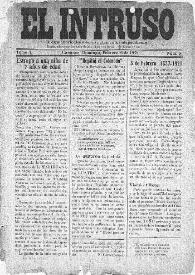 Portada:El intruso. Bi-Semanario Joco-serio netamente independiente. Tomo I, núm. 5, domingo 6 de febrero de 1921