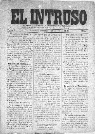 Portada:El intruso. Bi-Semanario Joco-serio netamente independiente. Tomo I, núm. 7, domingo 13 de febrero de 1921