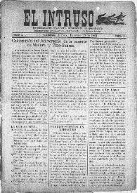Portada:El intruso. Bi-Semanario Joco-serio netamente independiente. Tomo I, núm. 10, jueves 24 de febrero de 1921