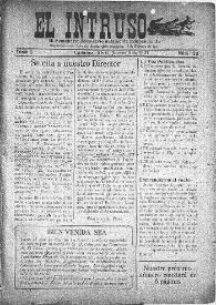 Portada:El intruso. Bi-Semanario Joco-serio netamente independiente. Tomo I, núm. 22, jueves 6 de abril de 1921