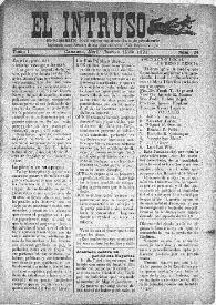 Portada:El intruso. Bi-Semanario Joco-serio netamente independiente. Tomo I, núm. 24, jueves 14 de abril de 1921