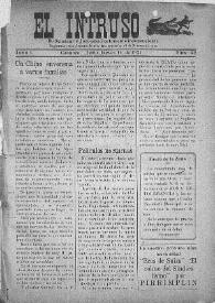 Portada:El intruso. Bi-Semanario Joco-serio netamente independiente. Tomo I, núm. 42, jueves 16 de junio de 1921