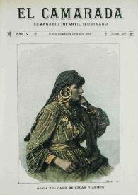 Portada:El Camarada: semanario infantil ilustrado. Año IV, núm. 201, 5 de septiembre de 1891