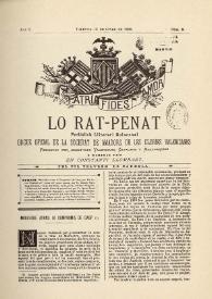Lo Rat-Penat : Periódich Lliterari Quincenal. Any I, núm. 3 (15 de giner de 1885) | Biblioteca Virtual Miguel de Cervantes