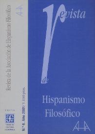 Revista de la Asociación de Hispanismo Filosófico. Núm. 6, Año 2001 | Biblioteca Virtual Miguel de Cervantes