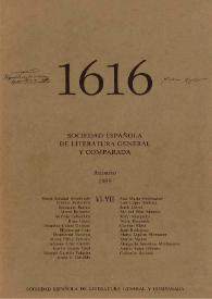 Portada:1616 : Anuario de la Sociedad Española de Literatura General y Comparada. Anuario VI-VII, 1988-89
