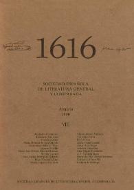 Portada:1616 : Anuario de la Sociedad Española de Literatura General y Comparada. Anuario VIII, 1990