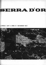 Portada:Serra d'Or. Any II, núm. 9, setembre 1960