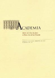 Portada:Academia : Anales y Boletín de la Real Academia de Bellas Artes de San Fernando. Núm. 96 - 97, primer y segundo semestre de 2003