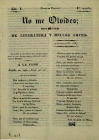 No me olvides. Tomo I, Núm. 1, 7 de mayo de 1837 | Biblioteca Virtual Miguel de Cervantes