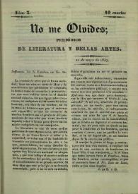 No me olvides. Núm. 3, 21 de mayo de 1837 | Biblioteca Virtual Miguel de Cervantes