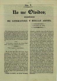 No me olvides. Núm. 9, 2 de julio de 1837 | Biblioteca Virtual Miguel de Cervantes