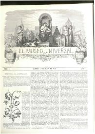 Portada:El museo universal. Núm. 11, Madrid 15 de junio de 1857, Año I